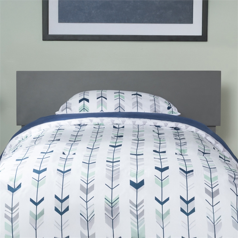 Orlando Twin Modern Wood Panel Headboard in Grey