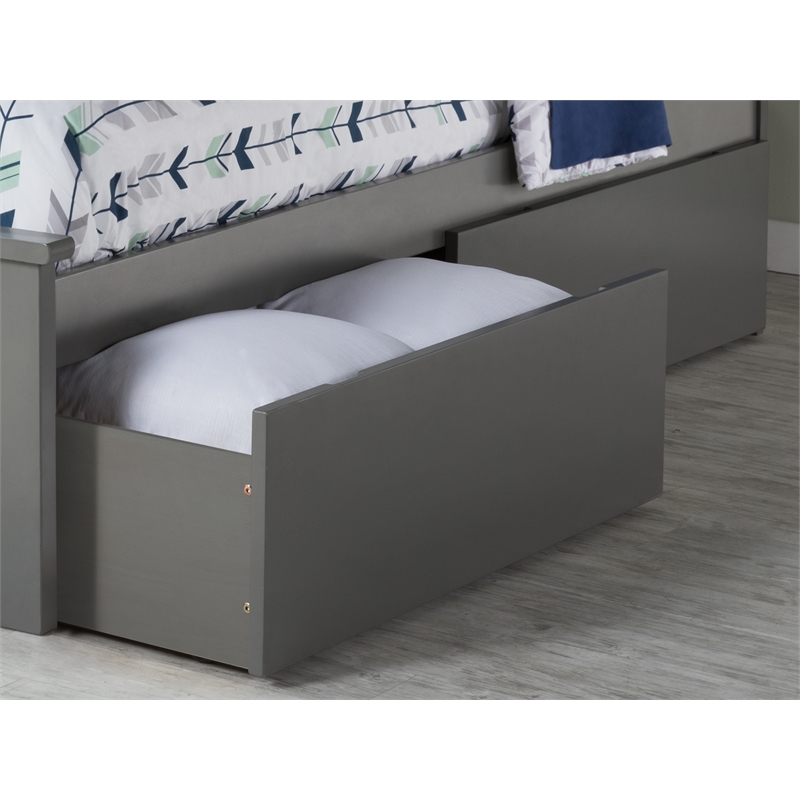 AFI Urban Solid Wood Twin XL / Queen / King Bed Drawer in Gray (Set of 2)