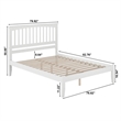 Mission King Solid Wood Platform Bed in White
