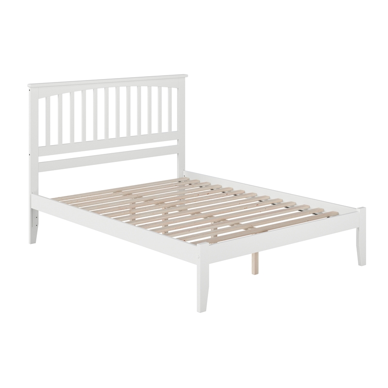 Mission King Solid Wood Platform Bed in White
