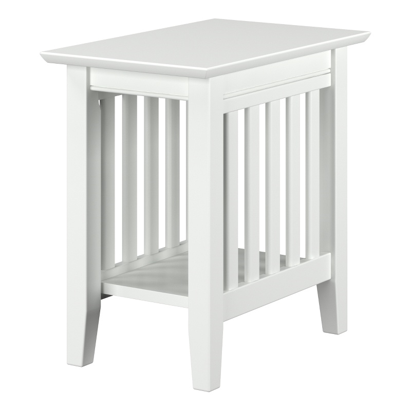 AFI Mission Solid Wood Contemporary End Table in White