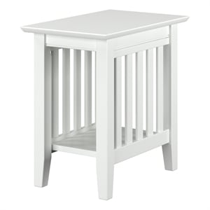 AFI Mission Solid Wood Contemporary End Table in White
