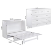 Deerfield Queen Solid Wood Modern Murphy Bed Chest with Mattress in White