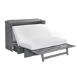 Deerfield Queen Solid Wood Modern Murphy Bed Chest with Mattress in Gray