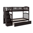 AFI Westbrook Wood Staircase Bunk Twin Over Twin with Twin Trundle in Espresso