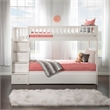 AFI Westbrook Wood Staircase Bunk Twin Over Twin with Twin Trundle in White