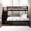 AFI Westbrook Solid Wood Staircase Bunk Twin Over Full in Espresso