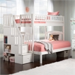 AFI Westbrook Solid Wood Staircase Bunk Twin Over Full in White