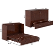 AFI Southampton Queen Solid Wood Murphy Bed Chest with Mattress in Walnut