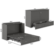 AFI Hamilton Queen Solid Wood Murphy Bed Chest with Built-In Charger in Gray