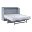 Deerfield Queen Solid Wood Modern Murphy Bed Chest with Mattress in Driftwood