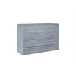 Deerfield Queen Solid Wood Modern Murphy Bed Chest with Mattress in Driftwood