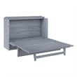 Deerfield Queen Solid Wood Modern Murphy Bed Chest with Mattress in Driftwood