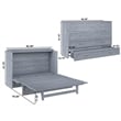 Deerfield Queen Solid Wood Modern Murphy Bed Chest with Mattress in Driftwood