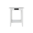 AFI Mission Solid Wood Printer Stand with Built-In Charger in White