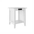 AFI Mission Solid Wood Printer Stand with Built-In Charger in White