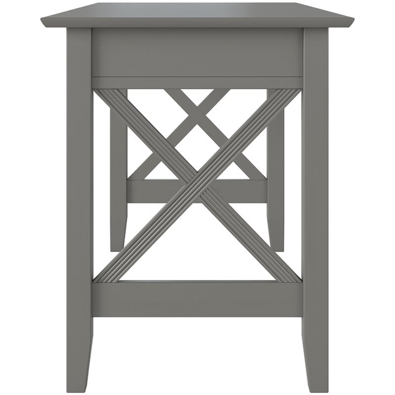AFI Lexi Solid Wood Writing Desk with Felt Lined Drawer in Gray