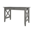 AFI Lexi Solid Wood Writing Desk with Drawer and Device Charger in Gray