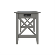 AFI Lexi Solid Wood Writing Desk with Drawer and Device Charger in Gray