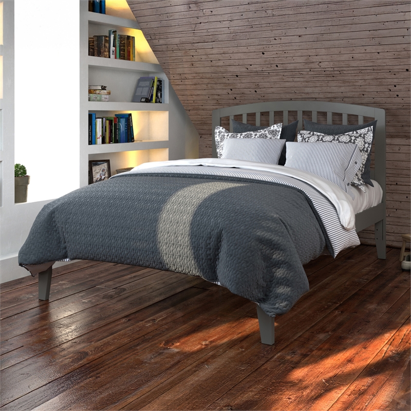 Richmond Full Solid Wood Platform Bed in Grey