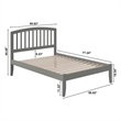 Richmond Full Solid Wood Platform Bed in Grey