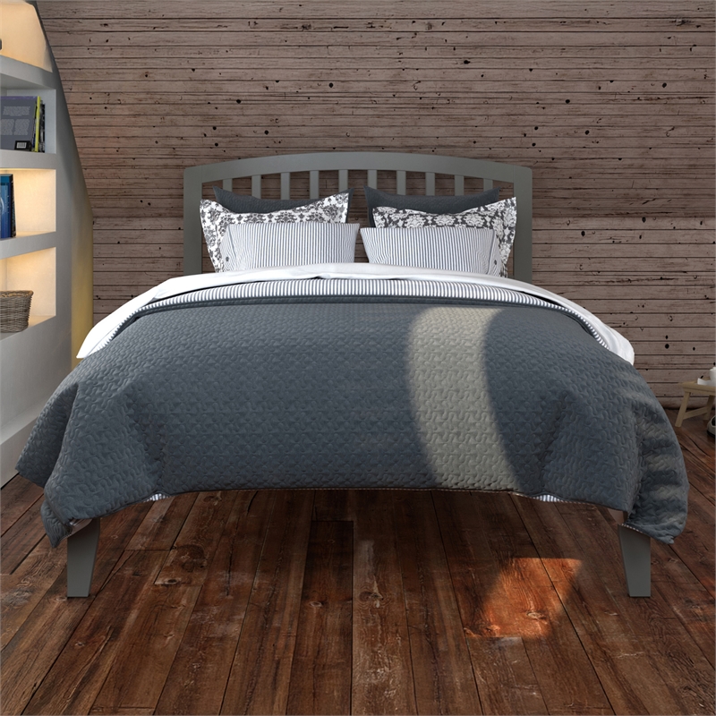 Richmond Full Solid Wood Platform Bed in Grey