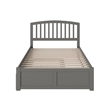 Richmond Full Wood Platform Bed with Footboard and Twin Trundle in Grey