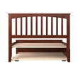 Mission Full Wood Platform Bed with Matching Footboard & Full Trundle in Walnut