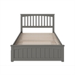 Mission Full Wood Platform Bed with Matching Footboard & Full Trundle in Grey