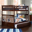 AFI Columbia Twin Over Full Wood Staircase Trundle Bunk Bed in Walnut