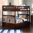 AFI Columbia Twin Over Full Wood Staircase Trundle Bunk Bed in Walnut