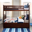 AFI Columbia Twin Over Full Wood Staircase Trundle Bunk Bed in Walnut