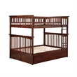 AFI Columbia Twin Over Full Wood Staircase Trundle Bunk Bed in Walnut