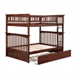 AFI Columbia Twin Over Full Wood Staircase Trundle Bunk Bed in Walnut