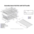 AFI Columbia Twin Over Full Wood Staircase Trundle Bunk Bed in Walnut