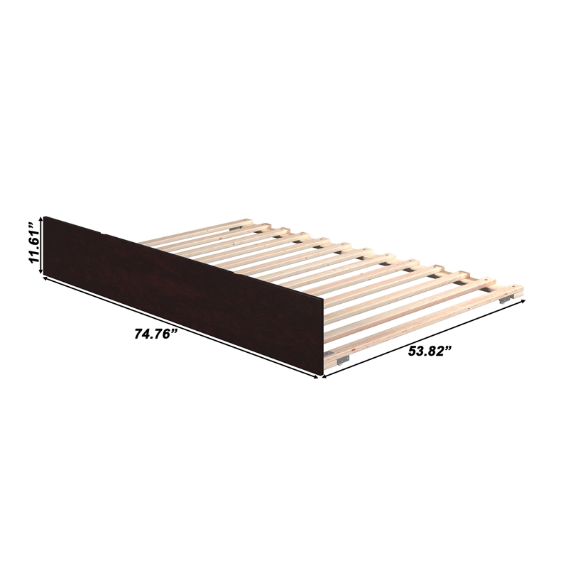AFI Urban Solid Wood Mid-Century Full Size Trundle in Espresso