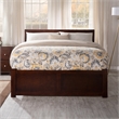 Orlando Full Wood Platform Bed with Footboard and Full Trundle in Walnut