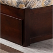 Orlando Full Wood Platform Bed with Footboard and Full Trundle in Walnut