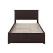Nantucket Full Wood Platform Bed with Footboard and Full Trundle in Espresso