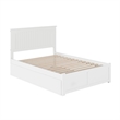 Nantucket Full Wood Platform Bed with Footboard and Full Trundle in White