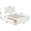 Nantucket Full Platform Bed with Matching Footboard and Full Trundle in White