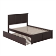 Madison Full Wood Platform Bed with Footboard and Full Trundle in Espresso