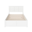 Madison Full Wood Platform Bed with Footboard and Full Trundle in White