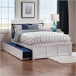 Madison Full Platform Bed with Matching Footboard and Full Trundle in White