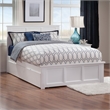 Madison Full Platform Bed with Matching Footboard and Full Trundle in White