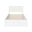 Madison Full Platform Bed with Matching Footboard and Full Trundle in White