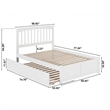 Mission Full Wood Platform Bed with Footboard and Full Trundle in White