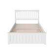 Mission Full Wood Platform Bed with Matching Footboard & Full Trundle in White