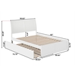 Portland Full Wood Platform Bed with Matching Footboard & Full Trundle in White