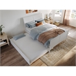 Portland Full Wood Platform Bed with Matching Footboard & Full Trundle in White
